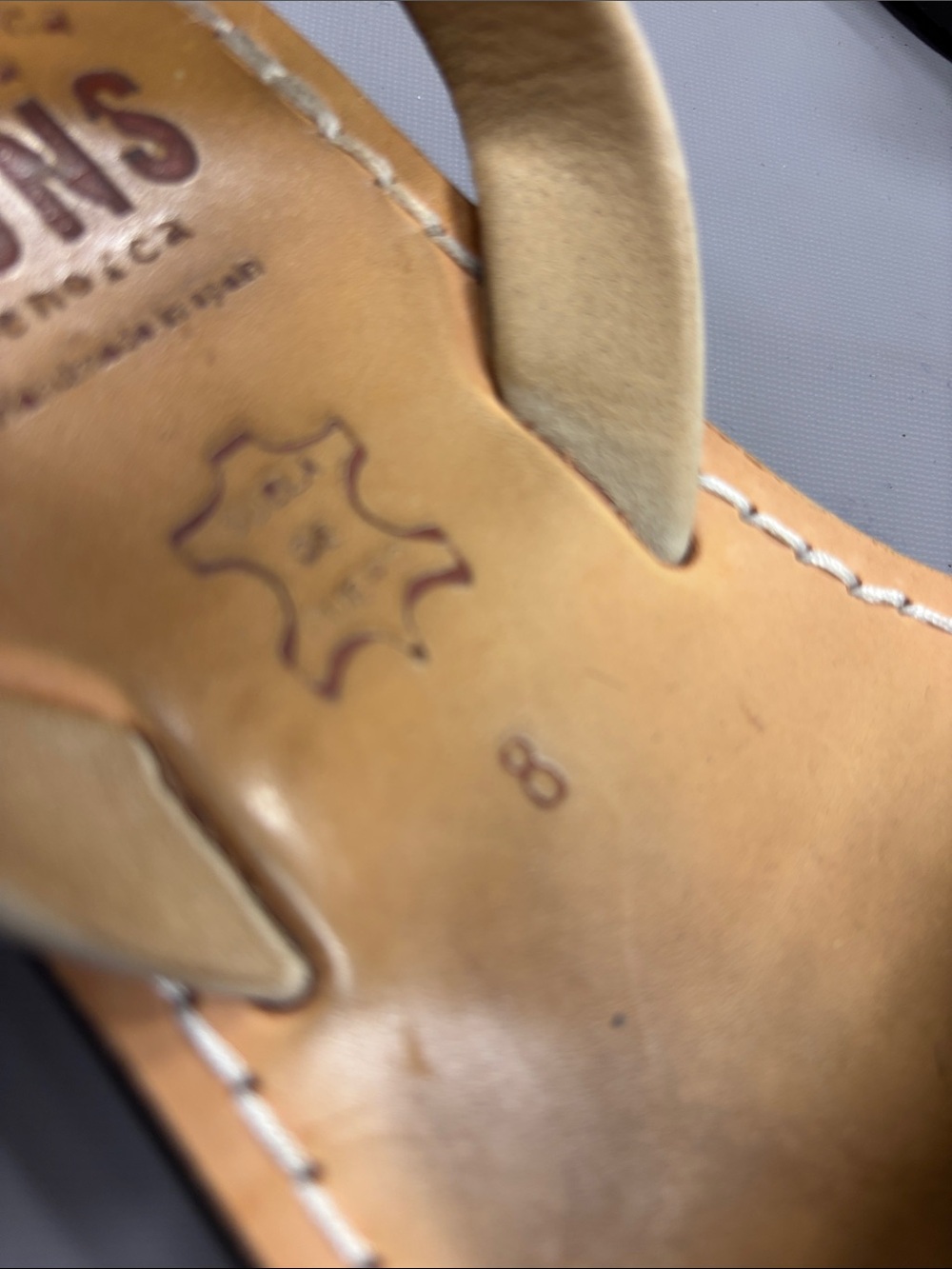 PONS Women’s Beige Leather Slingback Sandals - Picture 4 of 4